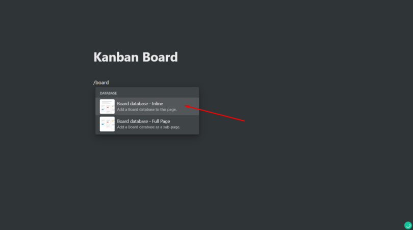 kanban board in notion