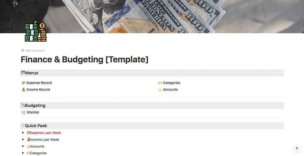 Finance And Budgeting Notion Template 