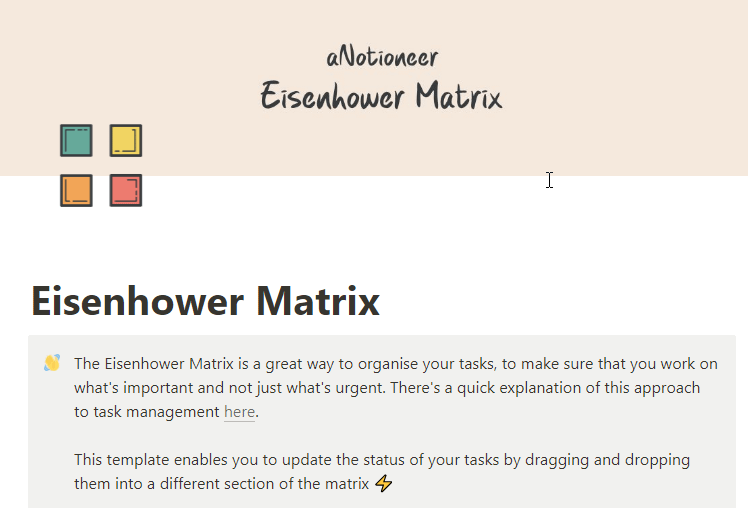Eisenhower Matrix todo list