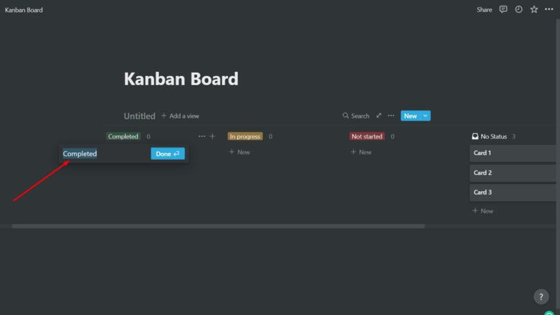 Completed kanbanboard