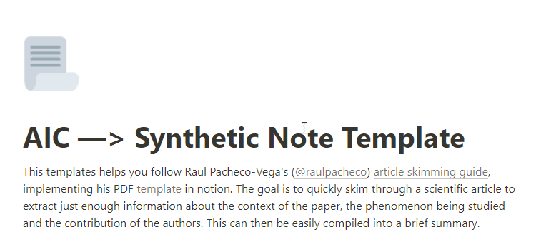 AIC Synthetic Note